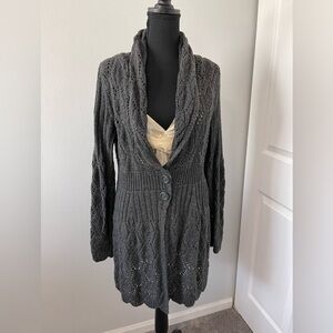 Apt. 9 Charcoal Cable Knit Cardigan